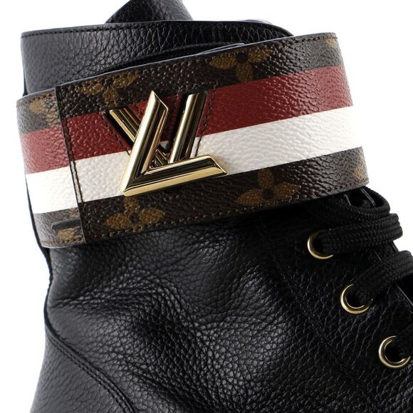 Louis Vuitton Women's Wonderland Flat Ranger Boots Monogram Canvas and Leather - Picture 5 of 6